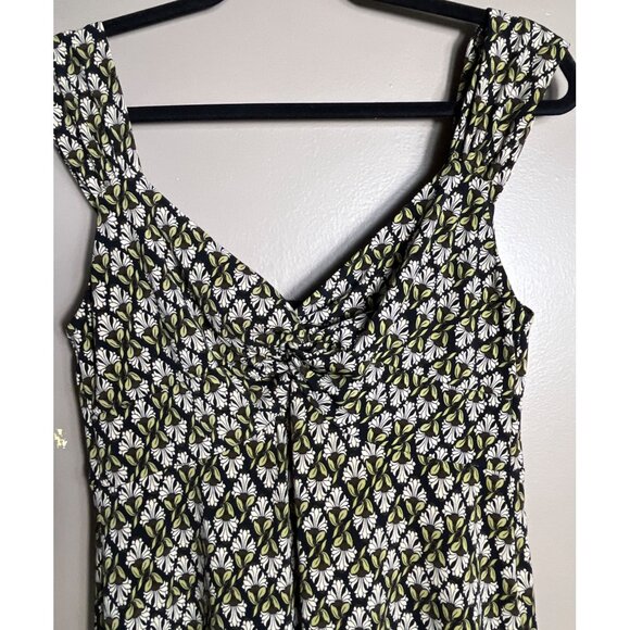 Tiana B Dress Black Green A-line Midi Comfy Fit Flare Preppy Fall Layers Women M - Picture 11 of 11